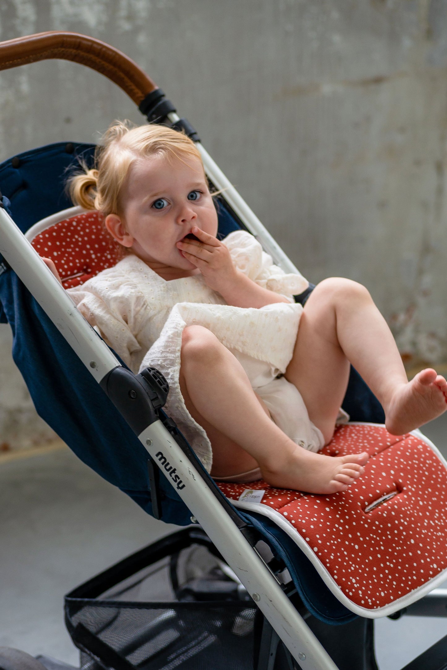 Buggy Inlegkussen - Roest/Rood met Witte Stippen