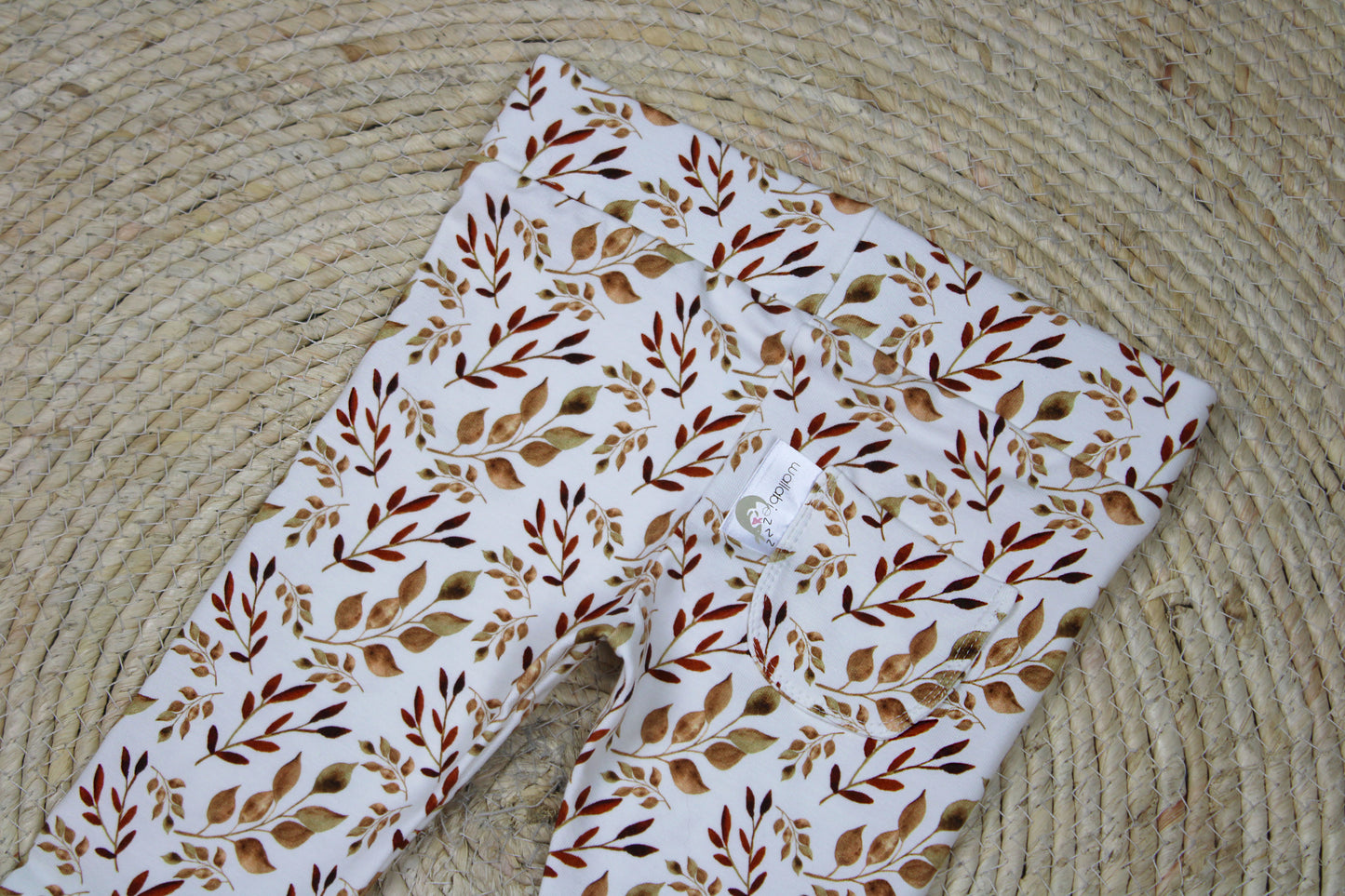 Baby broekje - Leaves Cognac