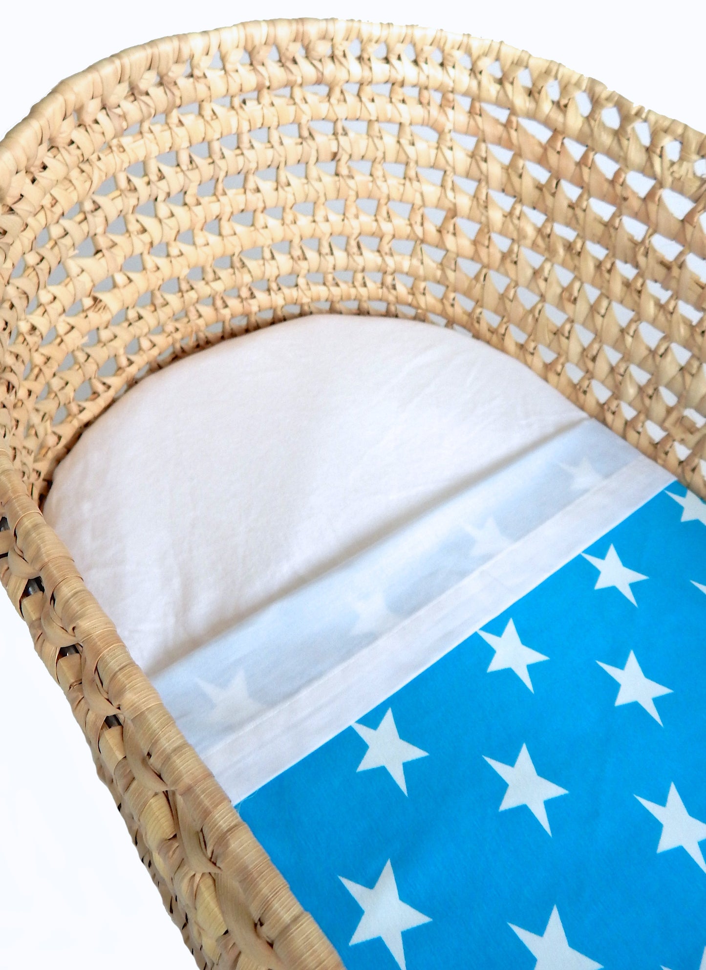 Baby Blanket - Aqua Blue with White Stars