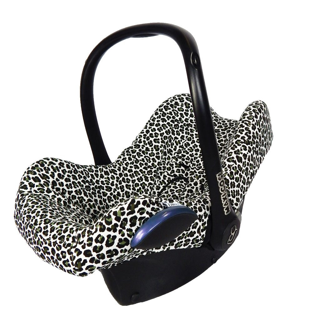 Maxi Cosi Seat Belt Pads - Leopard Print Green