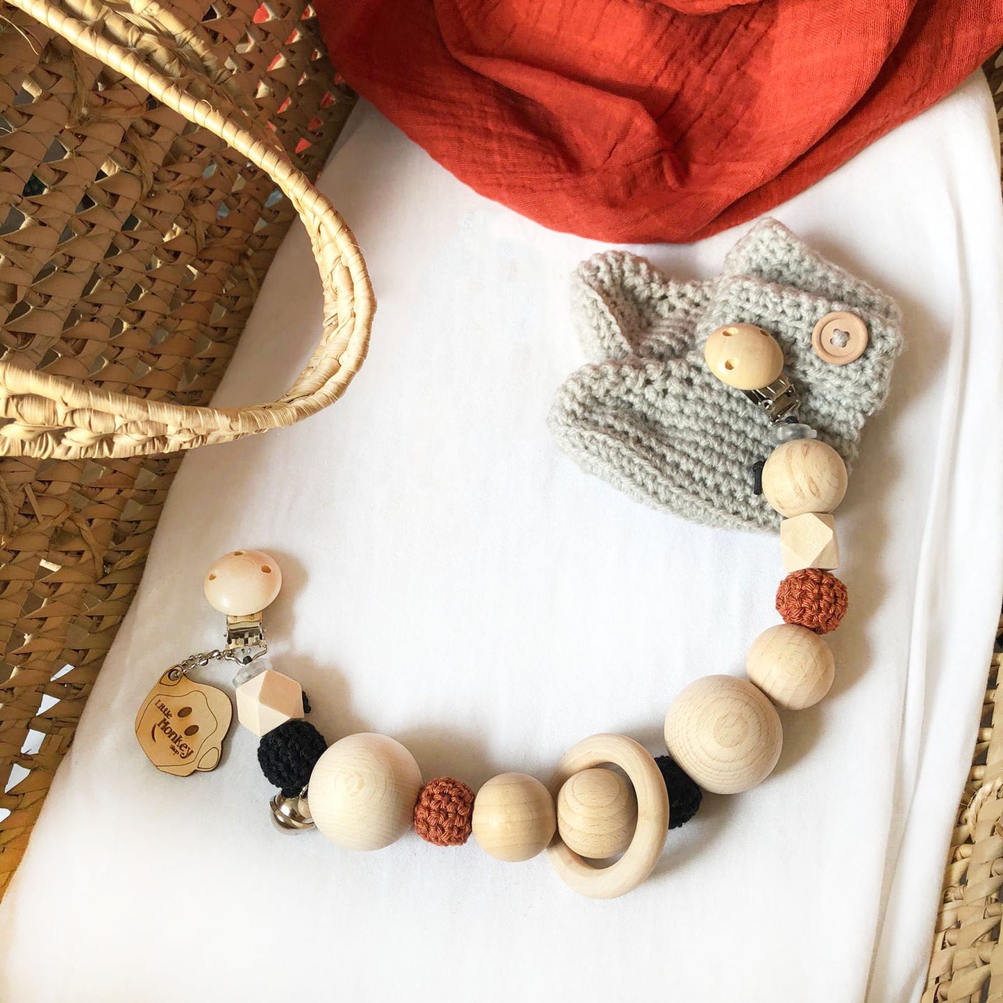 Little Monkey Shop - Car Tensioner - Cognac & Black