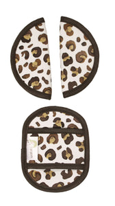 Maxi Cosi Seat Belt Pads - Leopard Print Brown