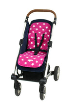 Load image into Gallery viewer, Buggy Cushion - Dark Pink with White Stars
