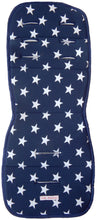 Load image into Gallery viewer, Buggy Cushion - Dark Blue with White Stars
