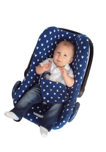 Maxi Cosi cover - Cobalt Blue with White Crowns