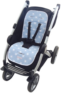 Buggy Cushion - Light Blue with White Stars