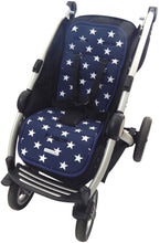 Load image into Gallery viewer, Buggy Cushion - Dark Blue with White Stars
