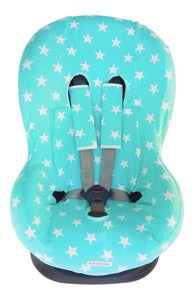 Universal Car Seat Cover Group 1+ - Mint Green with White Stars
