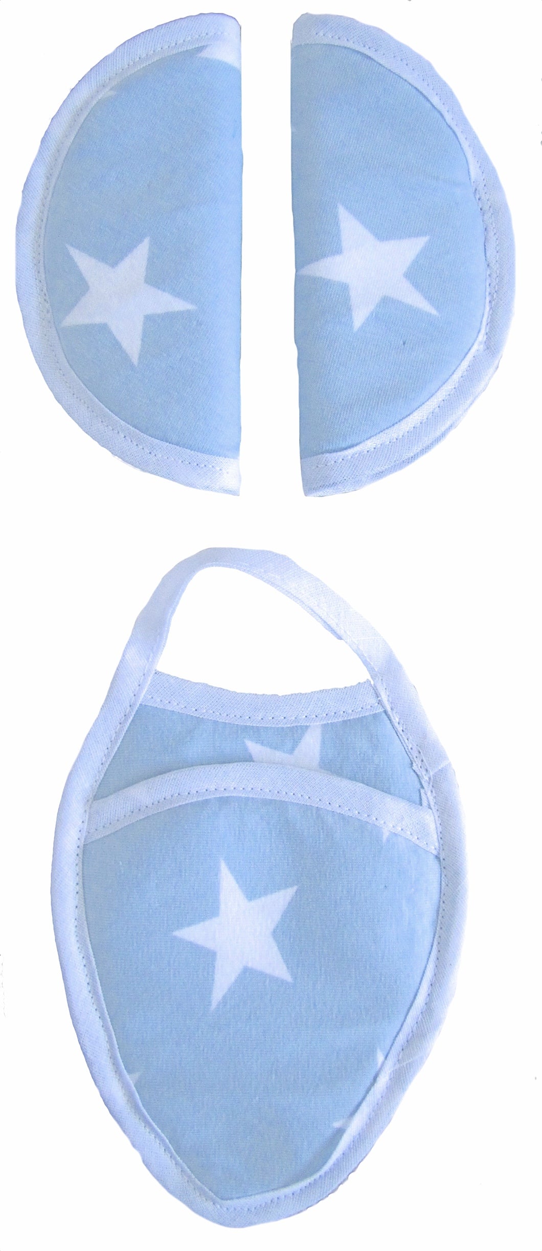 Maxi Cosi Seat Belt Pads - Light Blue with White Stars
