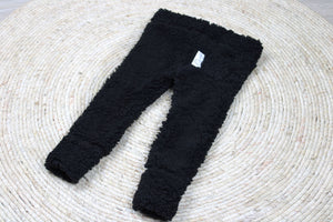 Baby Pants - Black Teddy Fabric