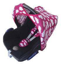 Load image into Gallery viewer, Maxi Cosi Seat Belt Pads - Pink with White Clouds
