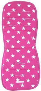 Buggy Cushion - Dark Pink with White Stars