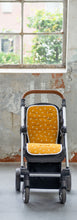 Load image into Gallery viewer, Buggy Cushion - Ocher Yellow with White Feathers
