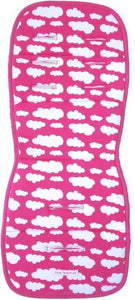 Buggy Cushion - Dark Pink with White Clouds