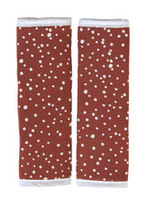 Load image into Gallery viewer, Seat Belt Pads Large Universal - Rust/Red with White Dots

