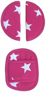 Maxi Cosi Seat Belt Padding Covers - Pink with White Stars