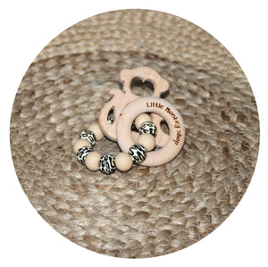 Little Monkey Shop - Teether Ring - Cream & Panther