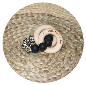 Little Monkey Shop - Teether Ring - Black & Panther