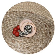 Load image into Gallery viewer, Little Monkey Shop - Teether Ring - Rust &amp; Panther
