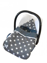 Load image into Gallery viewer, Maxi Cosi Footmuff - Gray with White Stars
